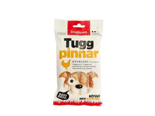 DOGMAN Tyggepinner med kylling 4-pakning 12,5cm