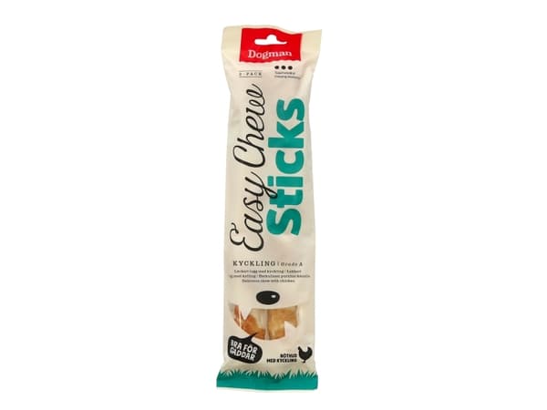 DOGMAN Easy Chew sticks m kylling 2p 25cm