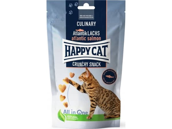 Happy Cat Culinary Crunchy Snack, Snacks, Katt, Vuxen, Lax, 70 g, Sockerfri
