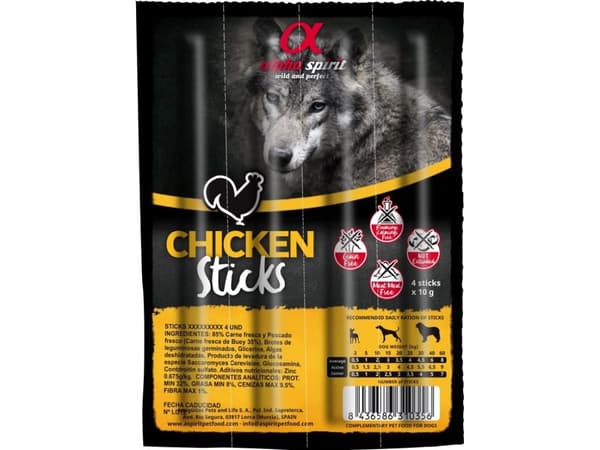 Chicken Ristra Sticks, 4 stk, AlphaSpirit - (16 pk/ps)