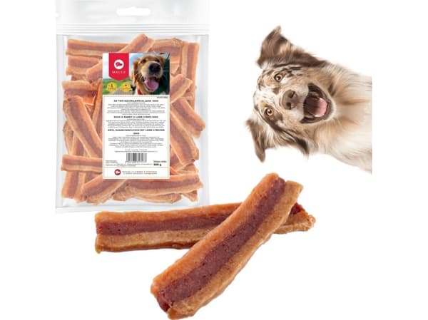 MACED antenner, kanin- og lammestrimler - Hundegodbit - 500g