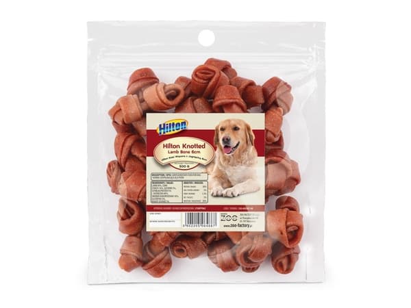 HILTON Knotted Lamb Bone 6 cm - hund tygge - 500g