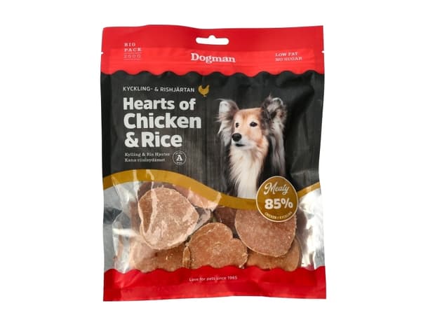 Dogman Hearts Of Chicken & Rice Hundgodis 250g