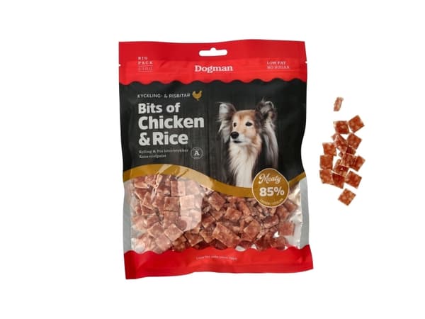 Dogman Bits Of Chicken & Rice Hundgodis 250g