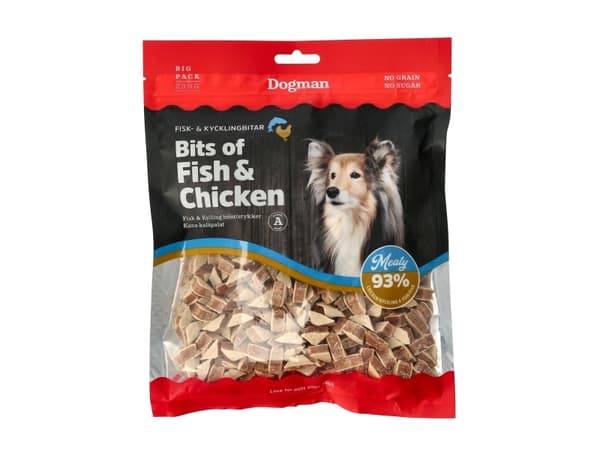 Dogman Bits Of Fish & Chicken Hundgodis 250g