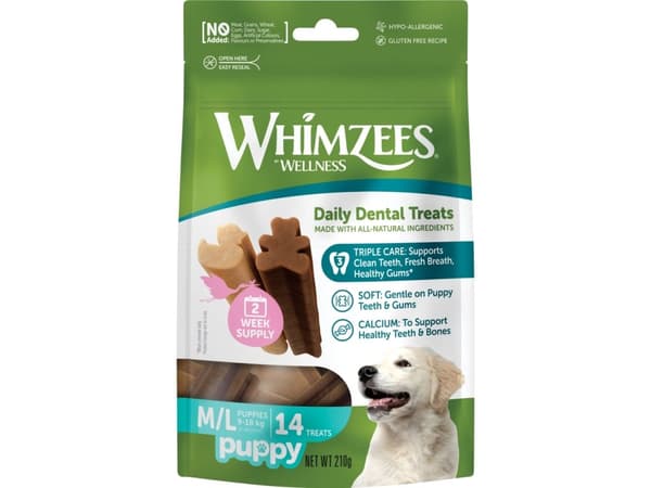 Whimzees Puppy M/L, 14 stk, 210 g MP - (6 pk/ps)