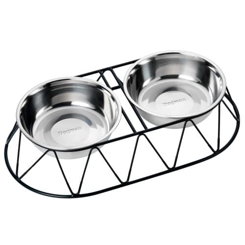 Menja Double Food Bowl Svart