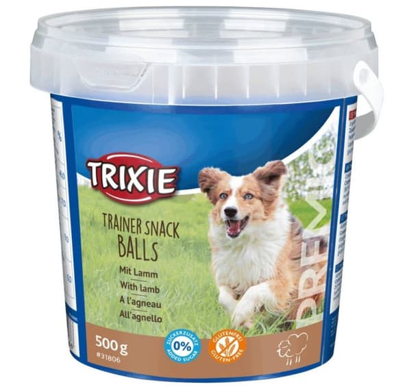 Godbid til hunde Premio træner snack lammekugler, 500 g