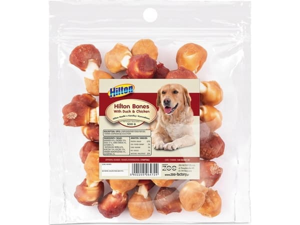 HILTON Bones with duck and chicken - hund tygge - 500g