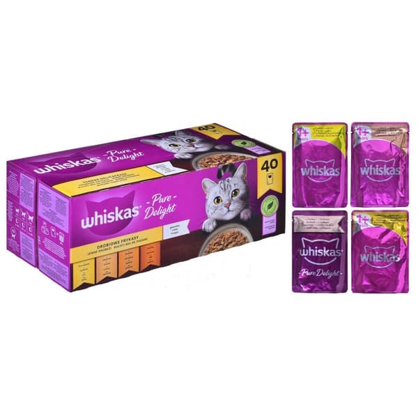 Kattmat Whiskas Pure Delight Kyckling Kalkon Anka Fåglar 40 x 85 g