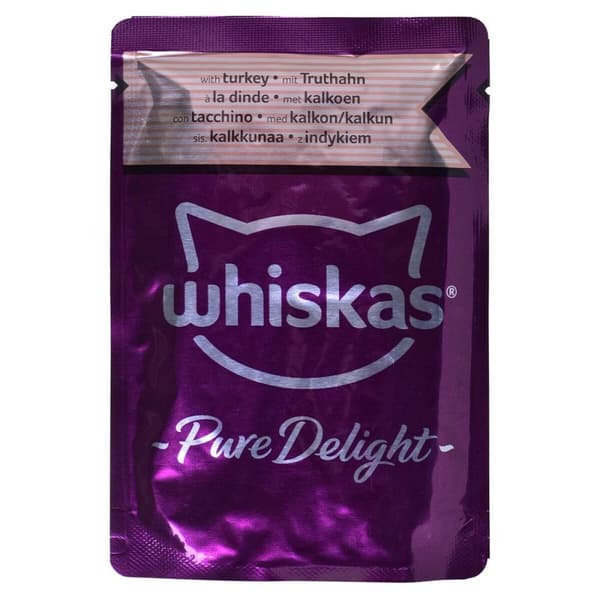 Kattmat Whiskas Pure Delight Kyckling Kalkon Anka Fåglar 40 x 85 g
