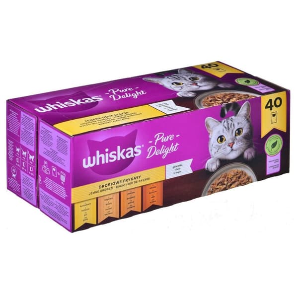 Kattmat Whiskas Pure Delight Kyckling Kalkon Anka Fåglar 40 x 85 g