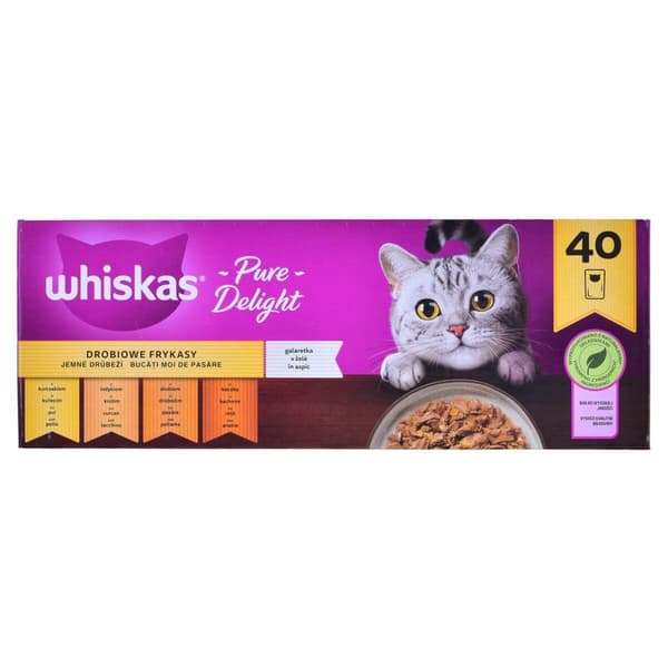 Kattmat Whiskas Pure Delight Kyckling Kalkon Anka Fåglar 40 x 85 g