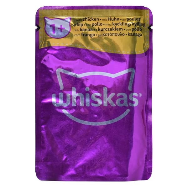 Kattmat Whiskas Classic Meals Kyckling Kalvkött Lamm Fåglar 80 x 85 g