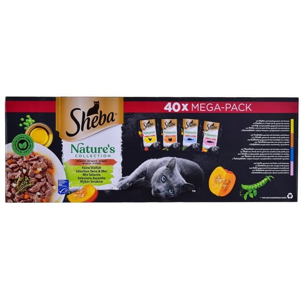 Kattmat Sheba Nature's Collection Mix Kyckling Lax Tonfisk Kalkon 40 x 85 g Kattmat Sheba Nature's Collection Mix Kyckling Lax Tonfisk Kalkon 40 x 85 g