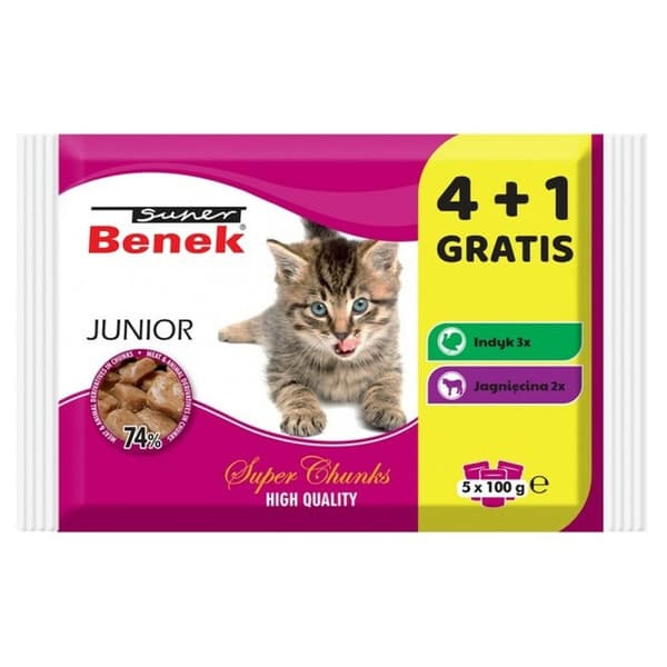 Kattmat Super Benek Junior Kalkon Lamm