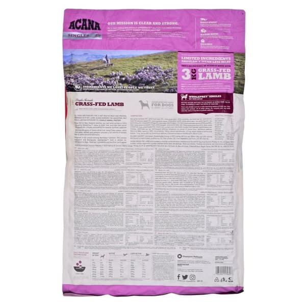 Foder Acana Grass-Fed Vuxen Lamm Grönsak 6 Kg