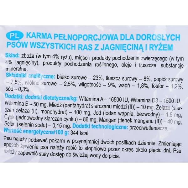Foder Dolina Noteci Classic Vuxen Lamm Ris 10 kg