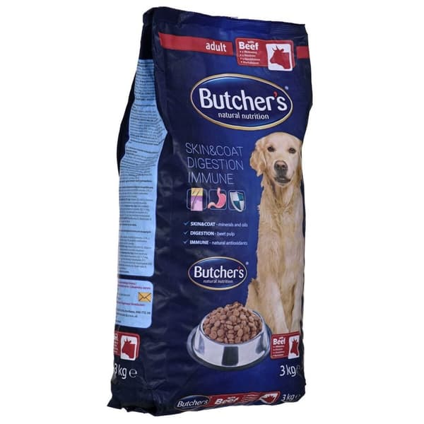 Foder Butcher's Natural&Healthy Voksen Oksekød 3 Kg