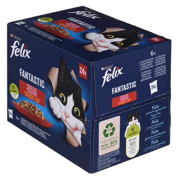 Kattemad Purina Kylling Oksekød Lam Kanin 24 x 85 g