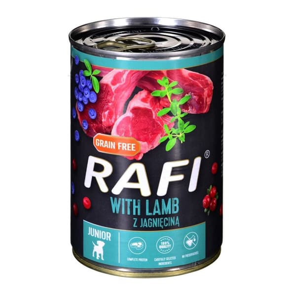 Våt mat Dolina Noteci Rafi Junior Blåbär Lamm 400 g