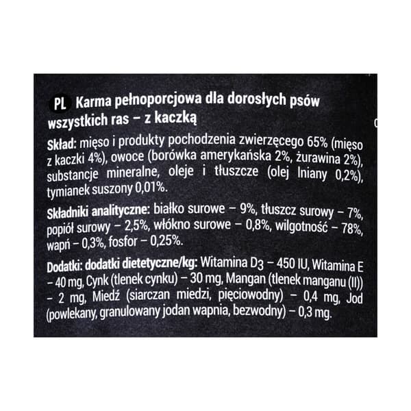 Våt mat Dolina Noteci Rafi Blåbär Anka 400 g