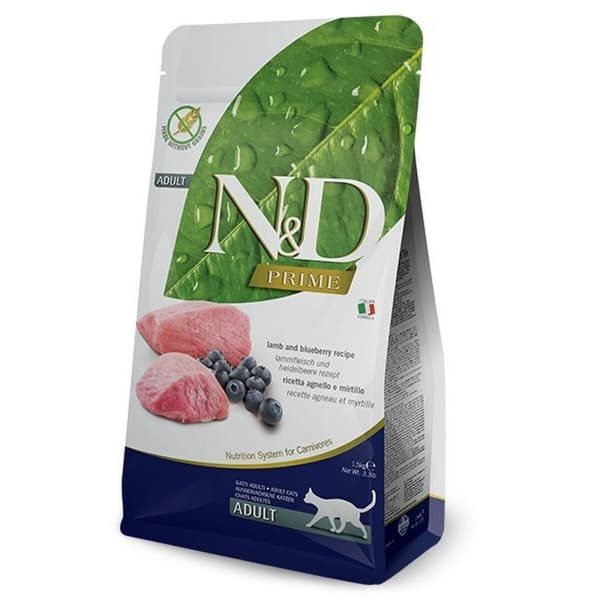 Kattmat Farmina N&D PRIME CAT Vuxen Blåbär Lamm 1,5 Kg