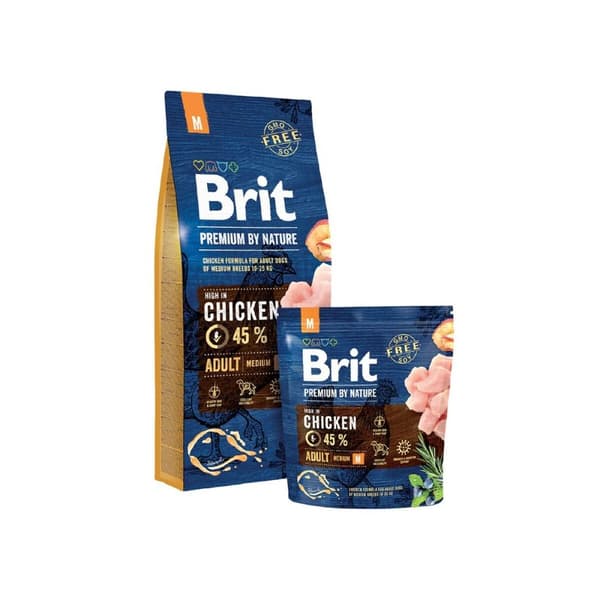Foder Brit Premium by Nature Medium Vuxen Äpple Kyckling Majs 15 kg