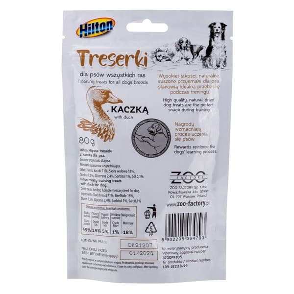 Hundgodis Hilton Anka 80 g