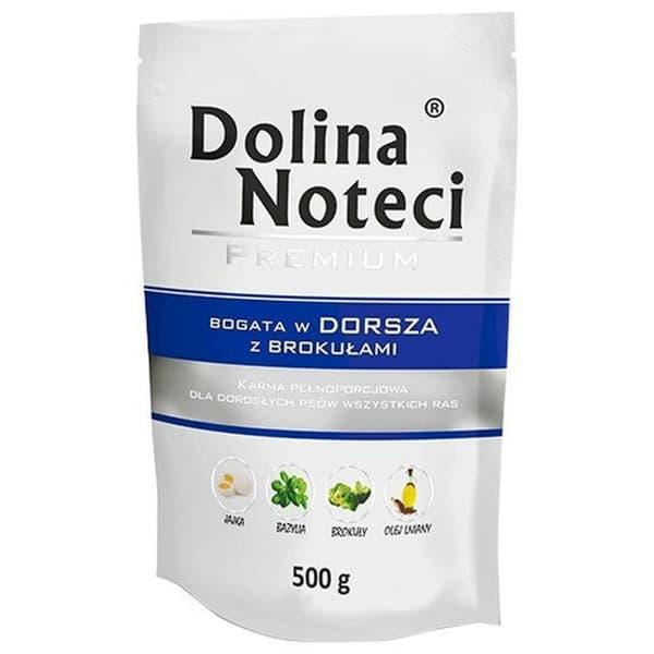 Våt mat Dolina Noteci Premium Kalvkött Torsk Gris Broccoli 500 g