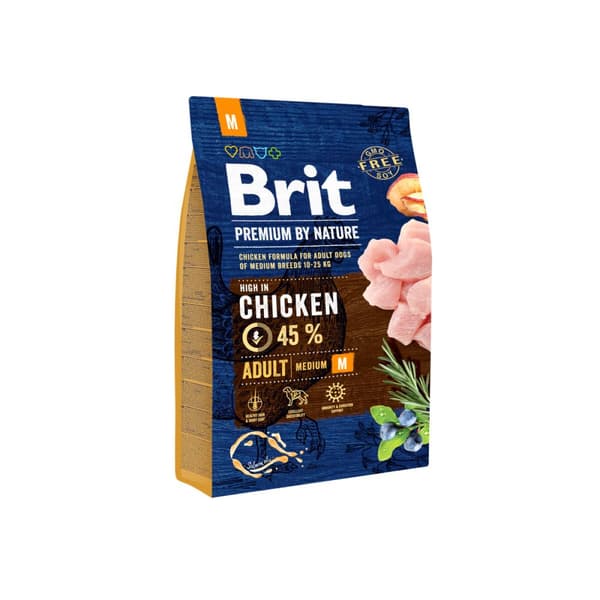 Foder Brit Premium Vuxen Kyckling 3 Kg