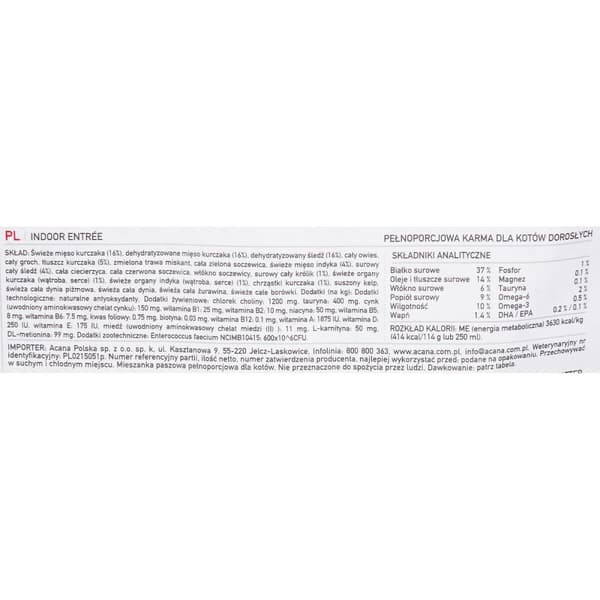 Kissanruoka Acana Indoor Entrée Aikuinen Kana Turkki Kala Kani 4,5 Kg