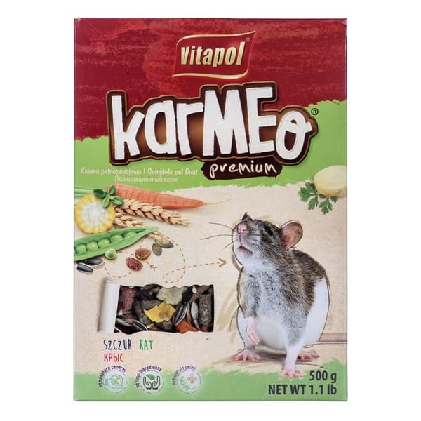 Foder Vitapol Karmeo Premium Laksefarvet Ærter Kanin Rotte 500 g