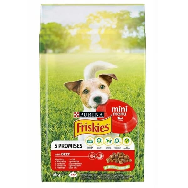Rehu Purina Friskies Mini Menu Aikuinen Nauta 1,5 Kg