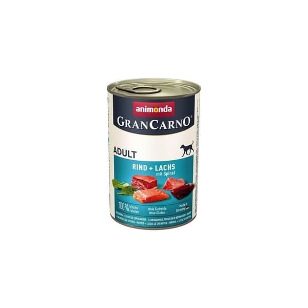 Kostea ruoka Animonda Grancarno Adult Lohi Pinaatti 400 g