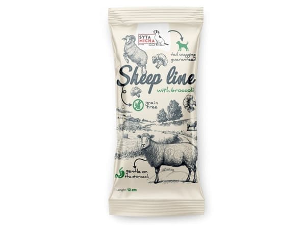 SYTA MICHA Sheep line Sheep with broccoli - tyggeben til hund - 12 cm