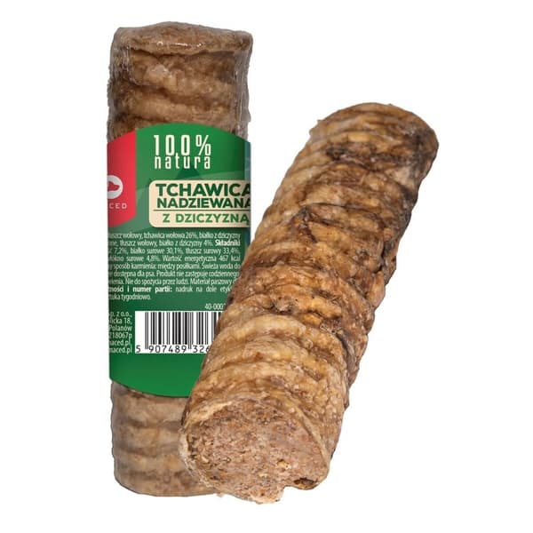 Tuggleksak för hundar Maced Trachea stuffed with venison Nötkött 120 g