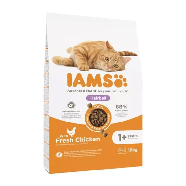 Kattemad IAMS Advanced Nutrition Hairball Control Kylling 10 kg