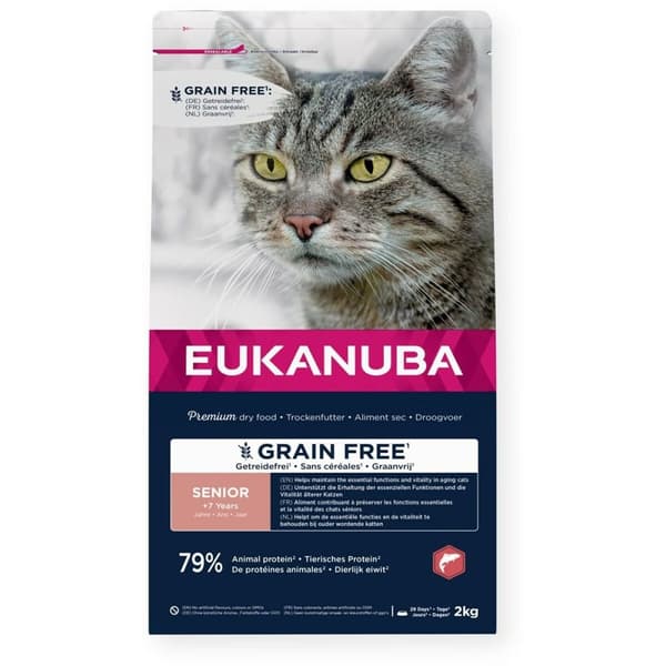 Kattemad Eukanuba Grain Free Senior Salmon Fisk 2 Kg