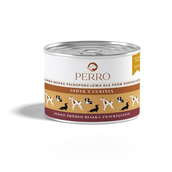Kostea ruoka PERRO Turkey with zucchini Turkki 410 g