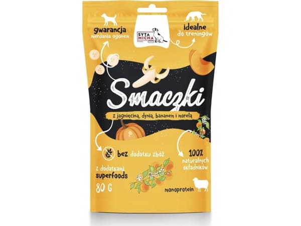 Syta Micha SYTA MICHA Herkut lampaanlihaa, kurpitsaa, banaania ja aprikoosia sisältävä 80g koiralle