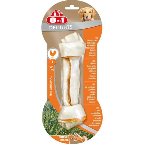 8in1 Delights L Chicken Chew Bone - För hundar - Etui med 6 påsar