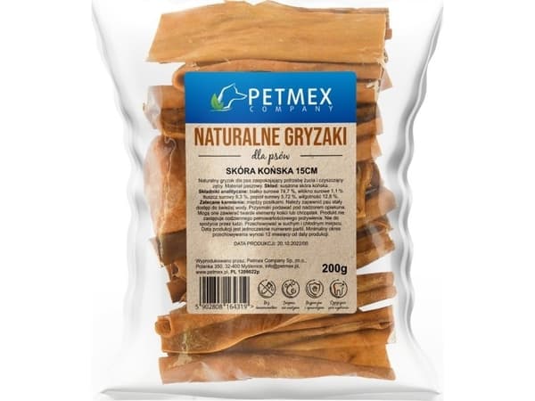 PETMEX Hevosennahka 15cm - Koiran herkku - 200 g