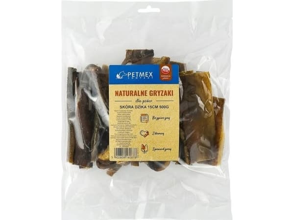PETMEX Villisian nahka 15cm - Koiran herkku - 500g