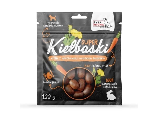 SYTA MICHA Great sausages with rabbit, carrot and dandelion - godbid til hund - 100g