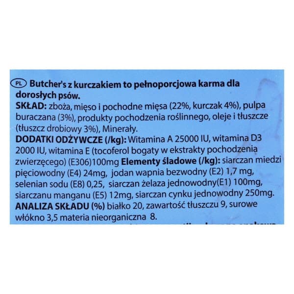 Foder Butcher's chicken Voksen Kylling 3 Kg