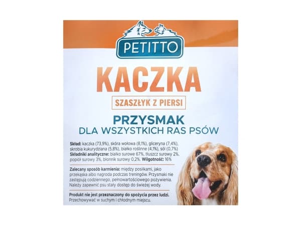PETITTO kebab av ankbröst - hundgodis - 500g