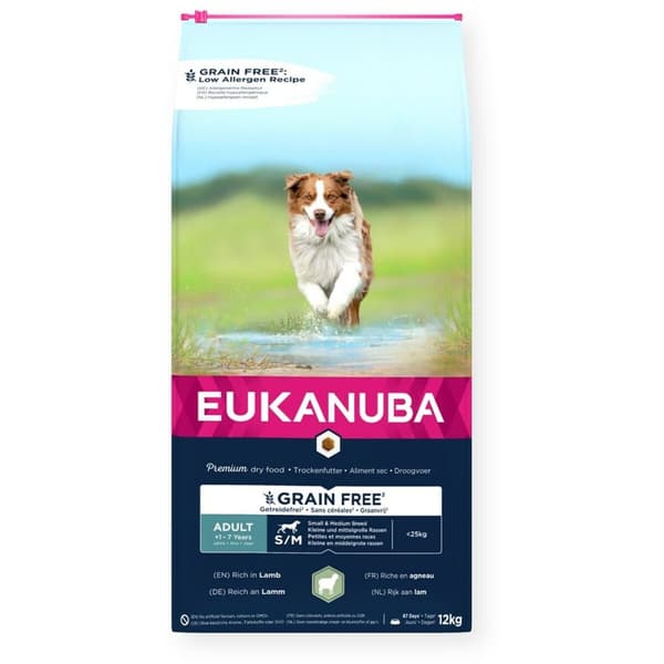 Foder Eukanuba Grain Free Adult Lamm 12 kg