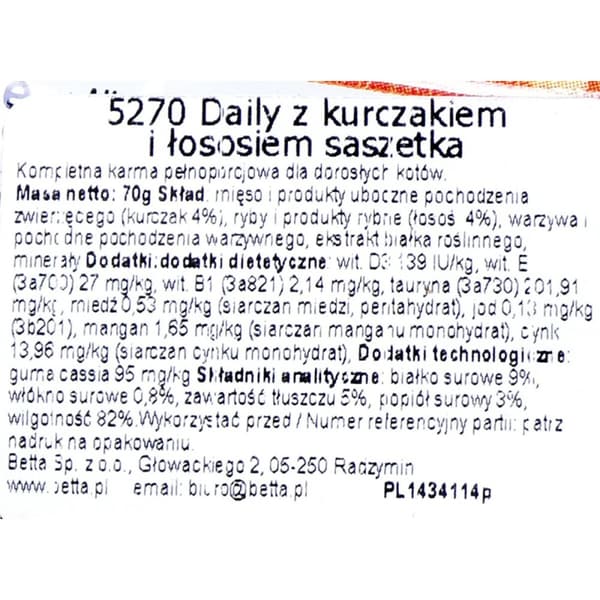 Kattmat Almo Nature Daily Kyckling Lax 70 L 70 g
