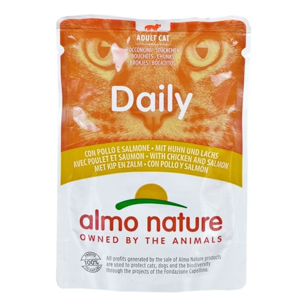 Kattmat Almo Nature Daily Kyckling Lax 70 L 70 g